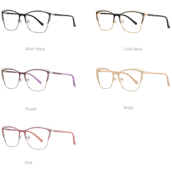 CCspace Unisex Full Rim Square Alloy Frame Eyeglasses 53869 Full Rim CCspace