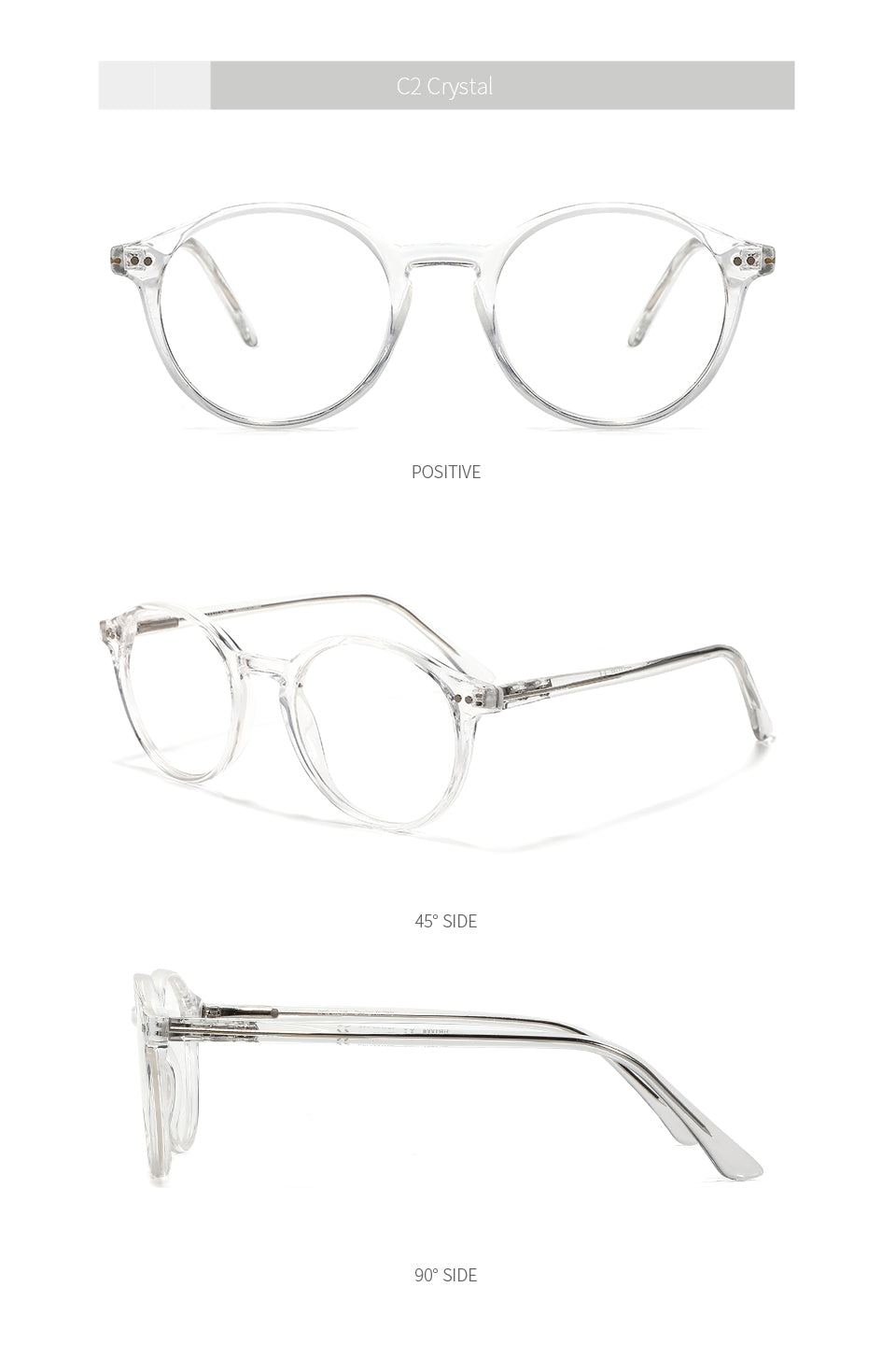 Kansept Unisex Full Rim Round Acetate Titanium Frame Eyeglasses Cp1007 Full Rim Kansept
