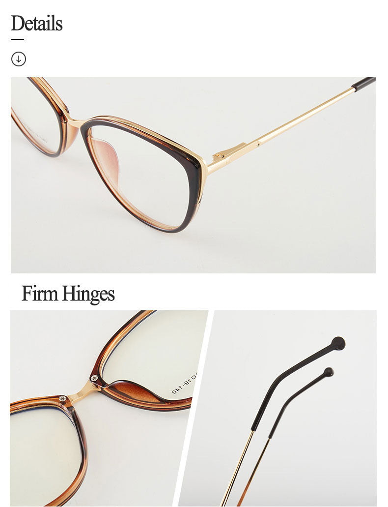 Hotony Women's Full Rim Cat Eye TR 90 Resin Alloy Frame Eyeglasses 7019 Full Rim Hotony