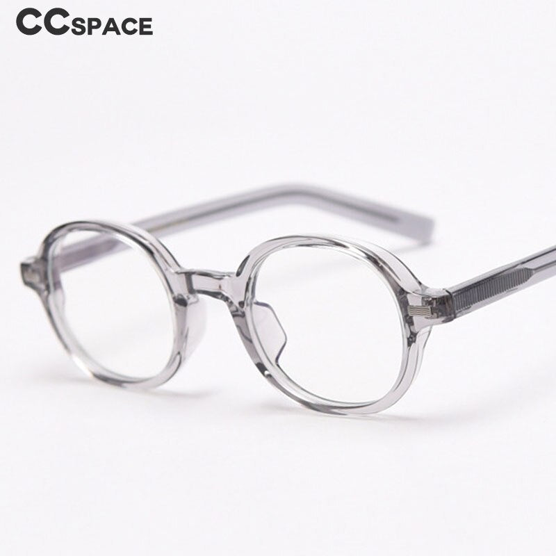 CCspace Unisex Full Rim Oval Tr 90 Titanium Frame Acetate Leg Eyeglasses 49828 Full Rim CCspace