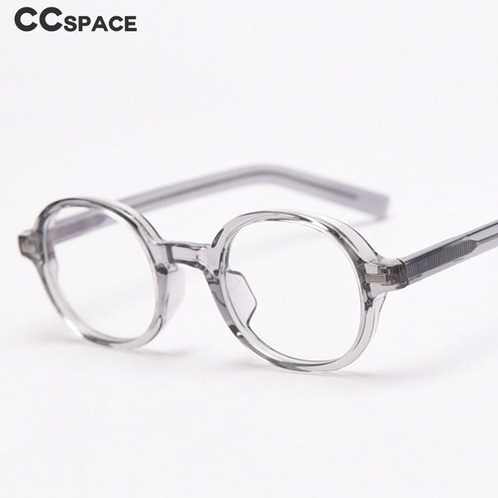 CCspace Unisex Full Rim Oval Tr 90 Titanium Frame Acetate Leg Eyeglasses 49828 Full Rim CCspace