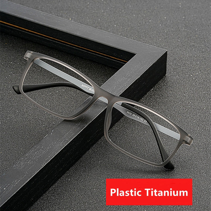 Yimaruili Men's Full Rim TR 90 Resin β Titanium Frame Eyeglasses 9830 Full Rim Yimaruili Eyeglasses