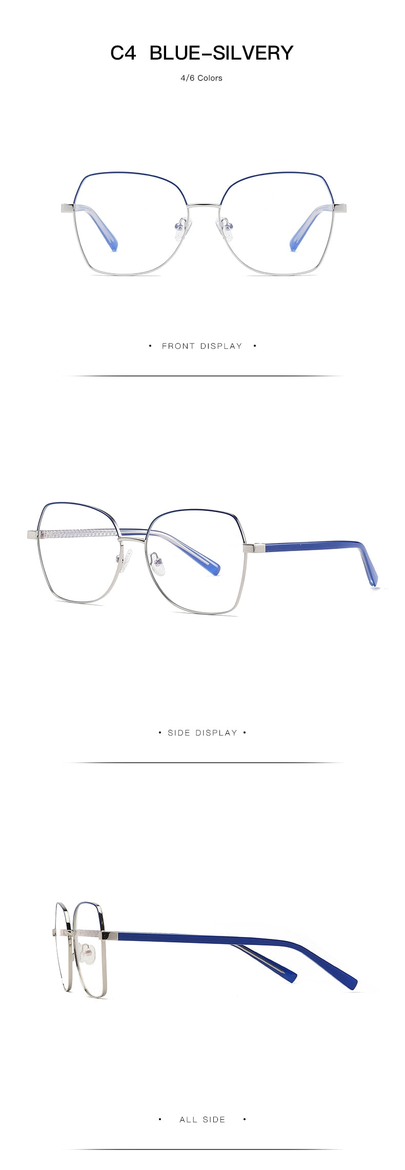 Hotochki Women's Full Rim Polygon TR-90 Resin Alloy Frame Eyeglasses 3004 Full Rim Hotochki