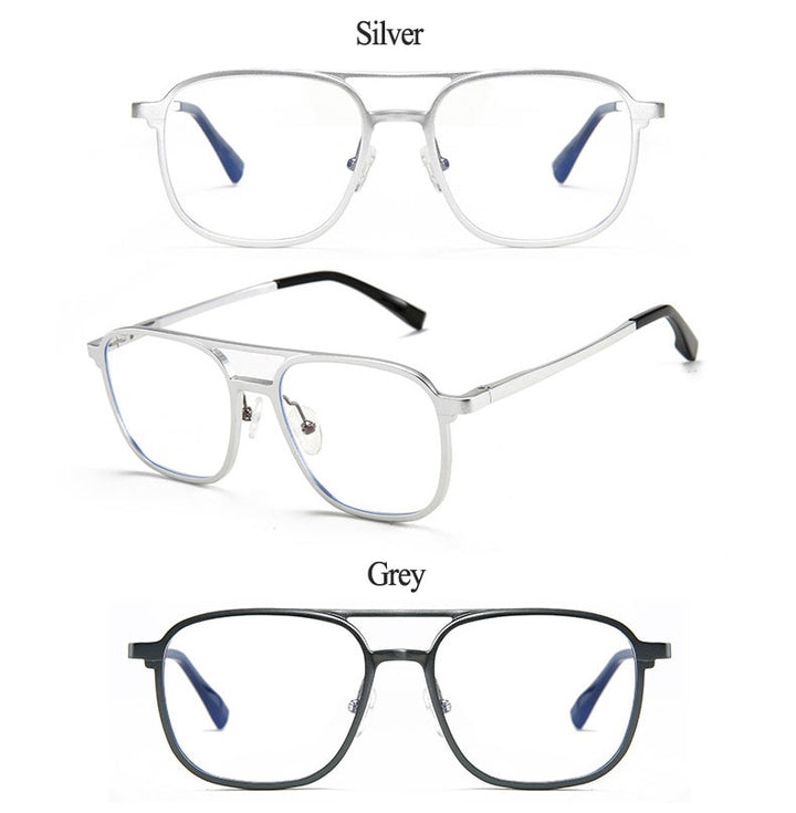 Hotochki Men's Full Rim Square Alloy Frame Eyeglasses 6113 Full Rim Hotochki
