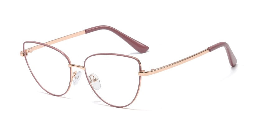 CCspace Unisex Full Rim Cat Eye Alloy Frame Eyeglasses 45969 Full Rim CCspace C3 purple