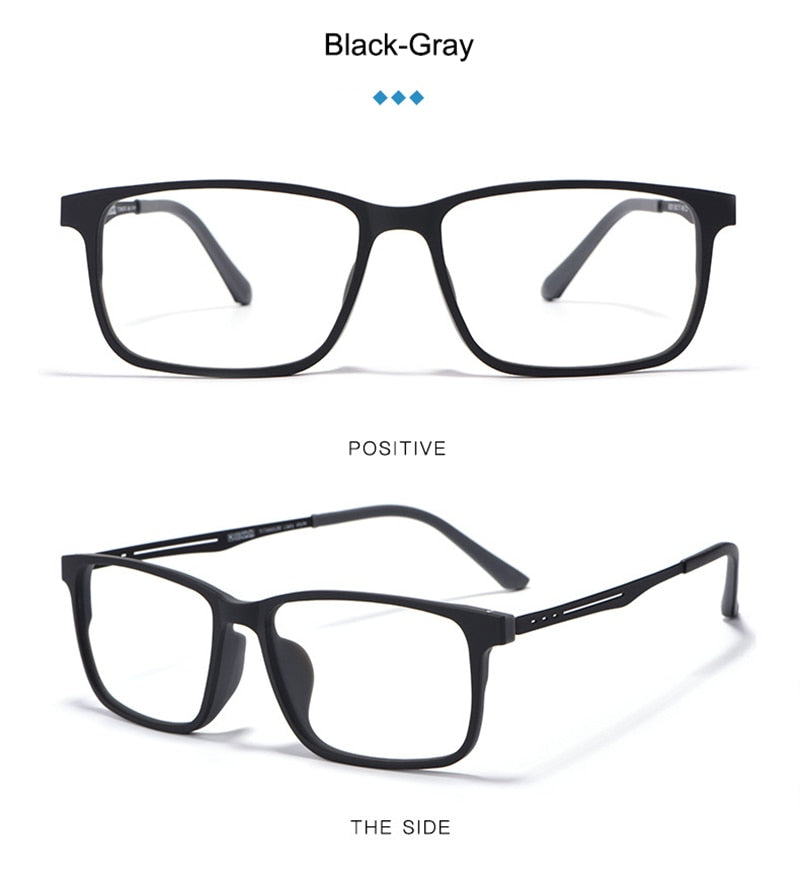 Hotony Unisex Full Rim TR 90 Square Frame Titanium Temple Eyeglasses 8838 Full Rim Hotony