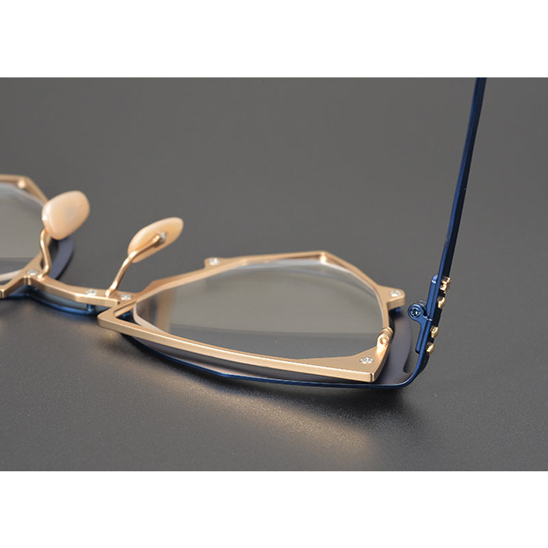 Gatenac Unisex Full Rim Triangle Alloy Frame Eyeglasses Gxyj535 Full Rim Gatenac