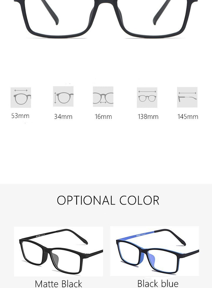Yimaruili Unisex Full Rim Square Tr 90 Titanium Eyeglasses HR3048 Full Rim Yimaruili Eyeglasses
