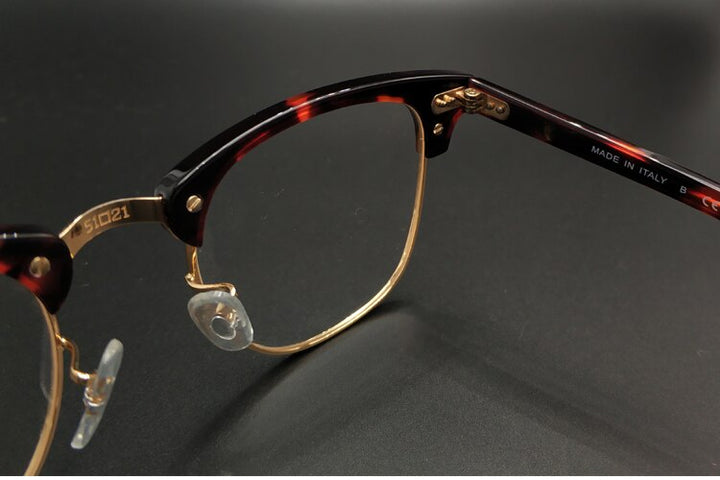 Yujo Unisex Full Rim Square Acetate Horn Eyeglasses 5154 Full Rim Yujo