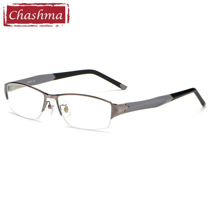 Chashma Men's Semi Rim Square Alloy Eyeglasses 8826 Semi Rim Chashma Gray