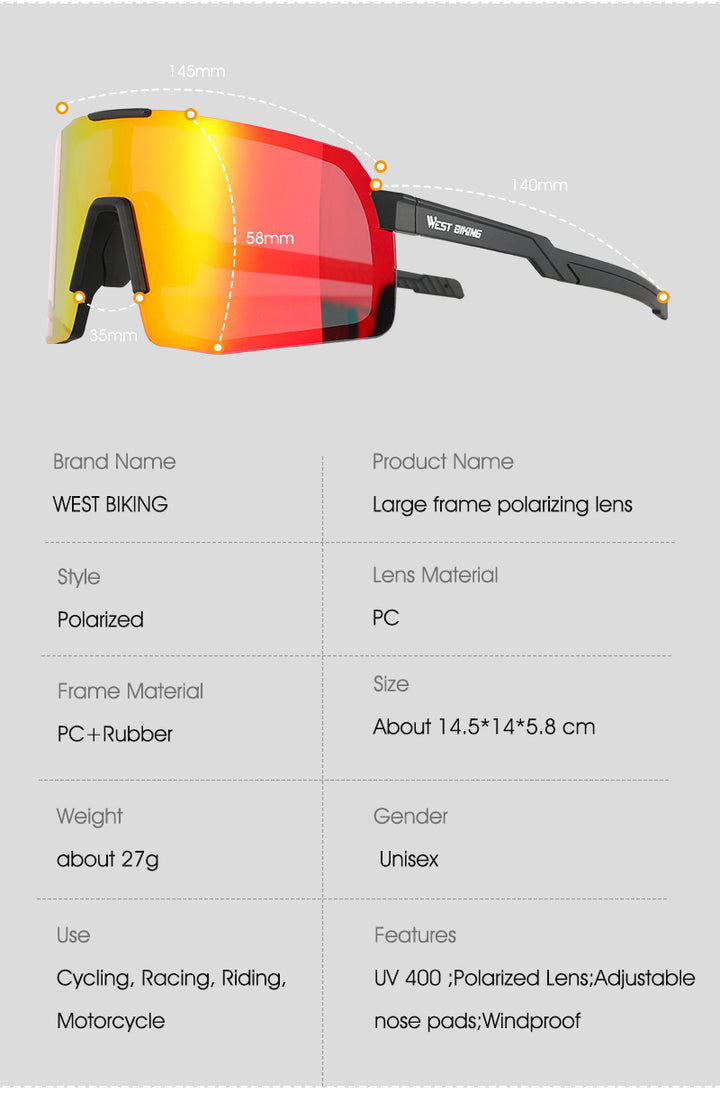 West Biking Unisex Full Rim Acetate Polarized Sport Sunglasses YP0703135 Sunglasses West Biking