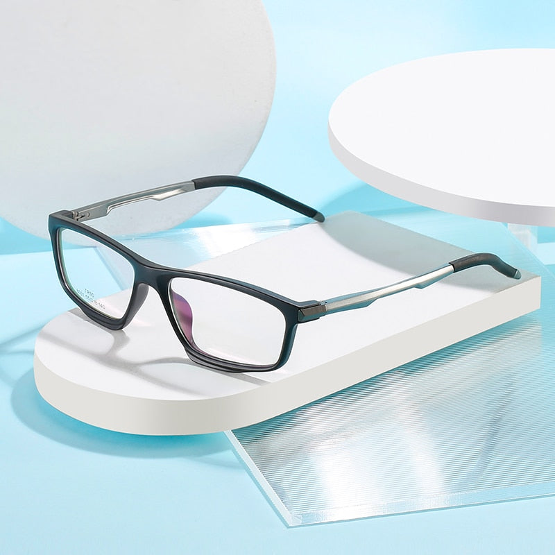 Handoer Unisex Full Rim Square Tr 90 Alloy Eyeglasses 8001 Full Rim Handoer