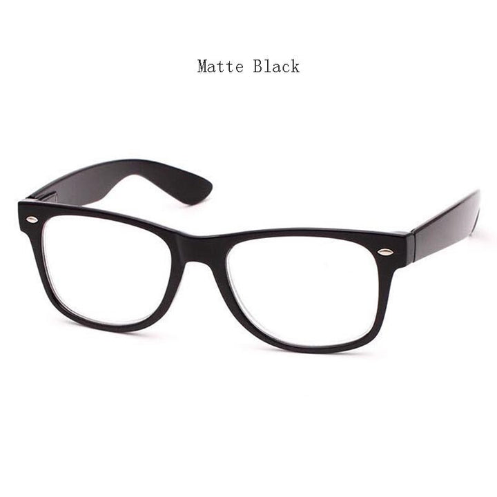 Hdcrafter Unisex Full Rim Square Acetate Frame Reading Glasses H9002 Reading Glasses Hdcrafter Eyeglasses +100 Matte Black
