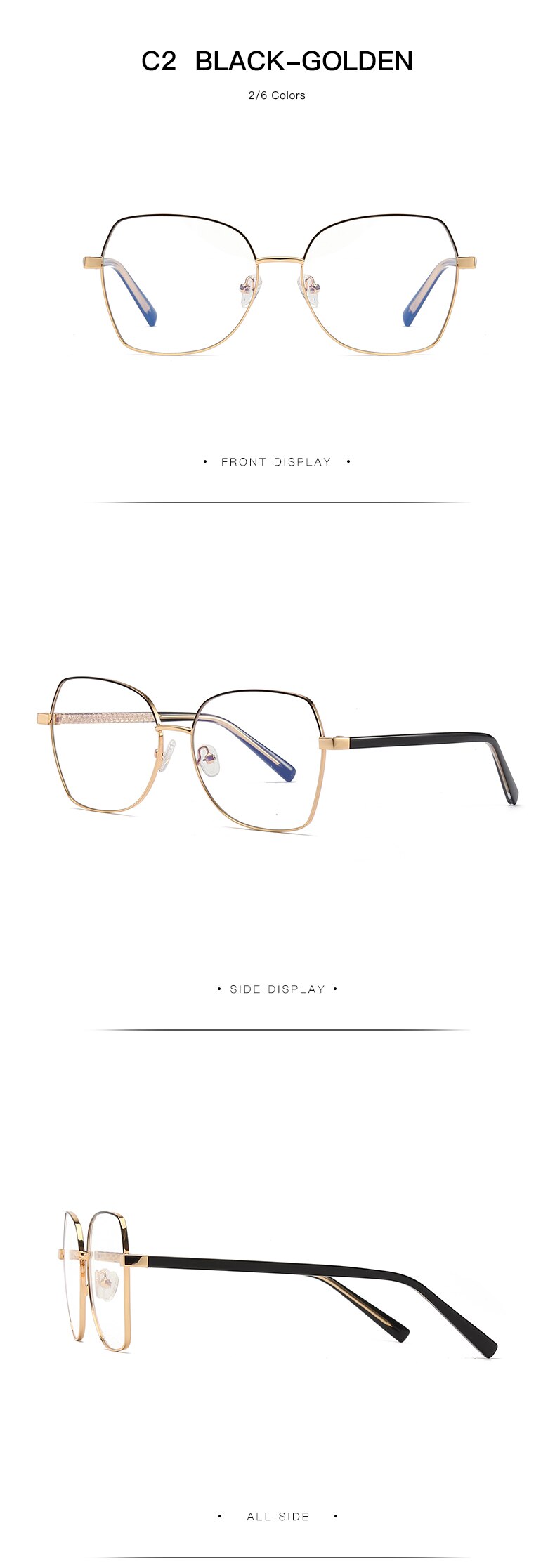 Hotochki Women's Full Rim Polygon TR-90 Resin Alloy Frame Eyeglasses 3004 Full Rim Hotochki