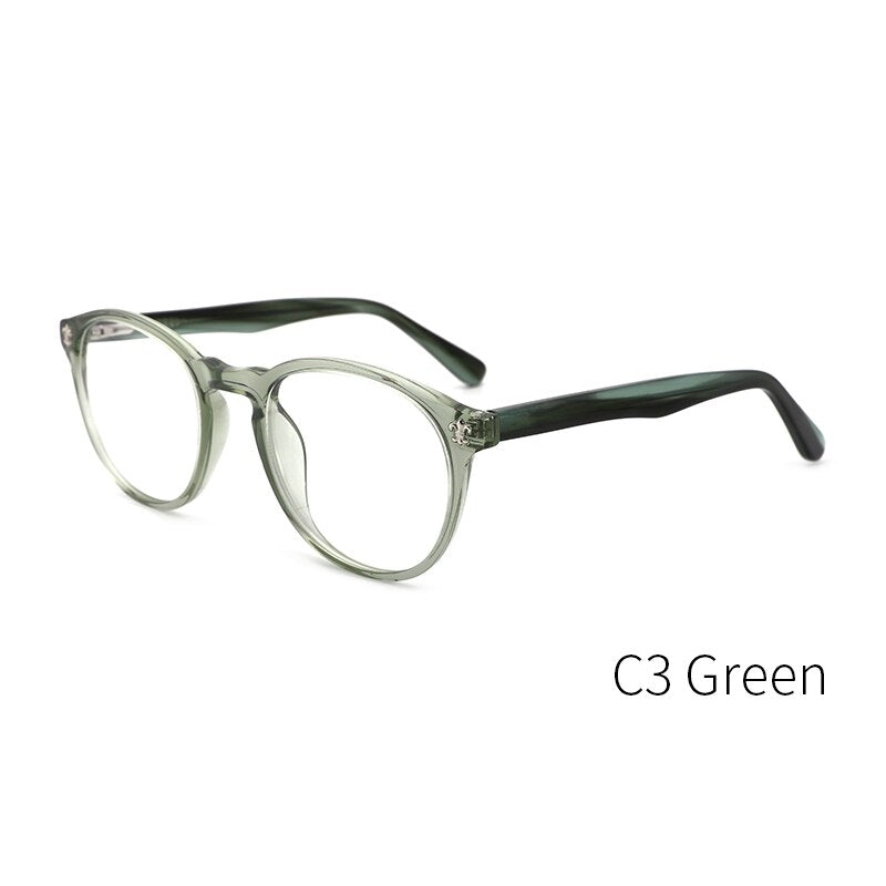 Kansept Women's Full Rim Round Injection Acetate Frame Eyeglasses Fg6003 Full Rim Kansept green