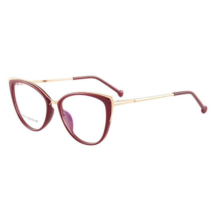 Hotony Women's Full Rim Cat Eye TR 90 Resin Alloy Frame Eyeglasses 7019 Full Rim Hotony