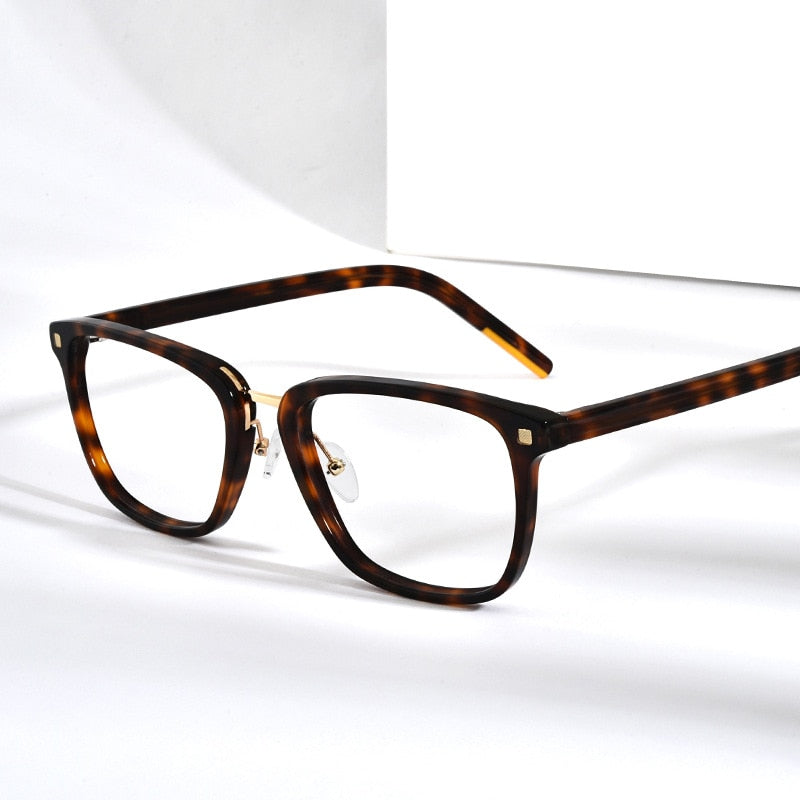 Gatenac Unisex Full Rim Square Acetate Frame Eyeglasses Gxyj312 Full Rim Gatenac