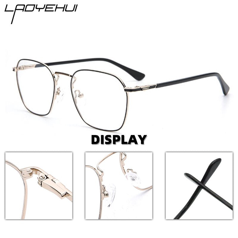 Laoyehui Unisex Eyeglasses Alloy Ultra Light Polygon Frame 9012 Full Rim Laoyehui