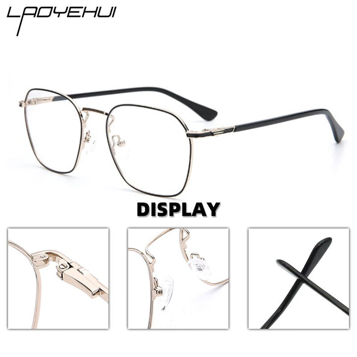Laoyehui Unisex Eyeglasses Alloy Ultra Light Polygon Frame 9012 Full Rim Laoyehui