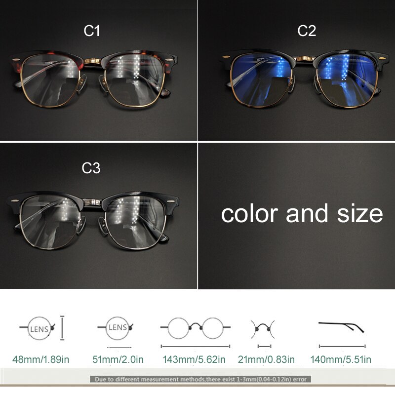 Yujo Unisex Full Rim Square Acetate Horn Eyeglasses 5154 Full Rim Yujo