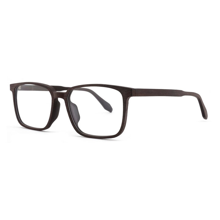 Hdcrafter Men's Full Rim Oversized Square Wood Frame Eyeglasses 1693 Full Rim Hdcrafter Eyeglasses