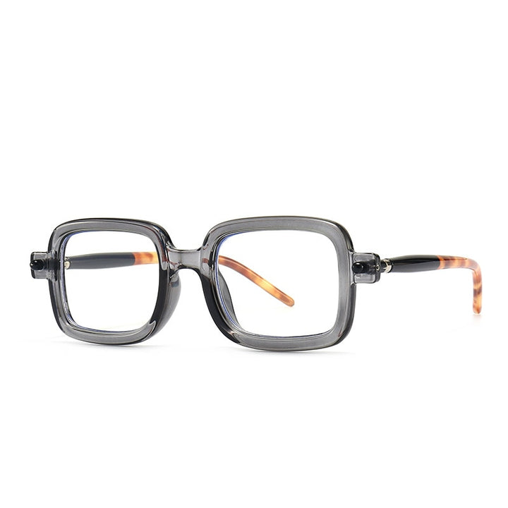 CCspace Unisex Full Rim Rectangle Resin Frame Eyeglasses 53979 Full Rim CCspace gray