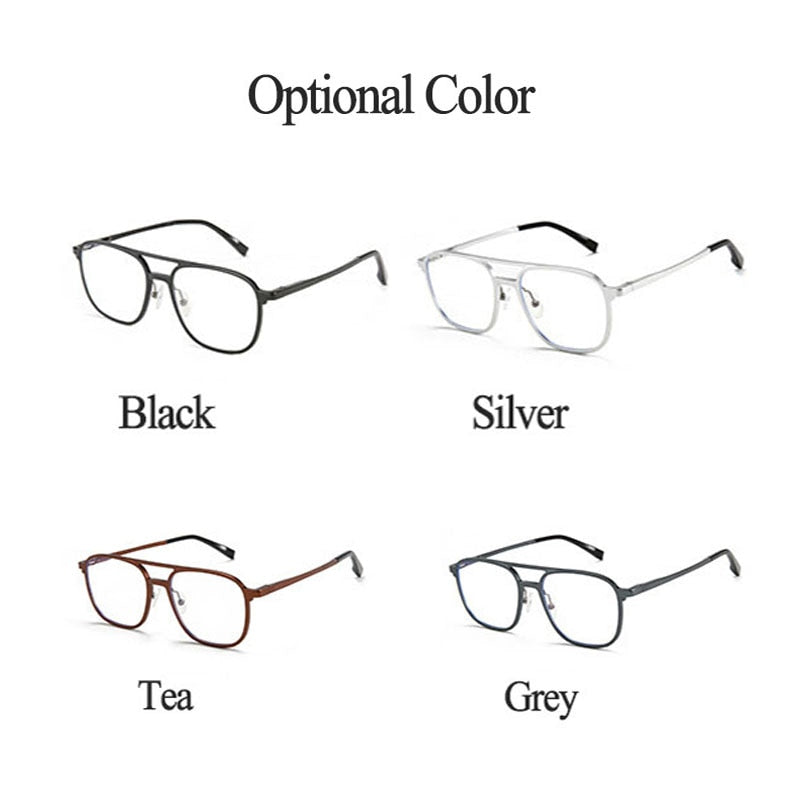 Hotochki Men's Full Rim Square Alloy Frame Eyeglasses 6113 Full Rim Hotochki