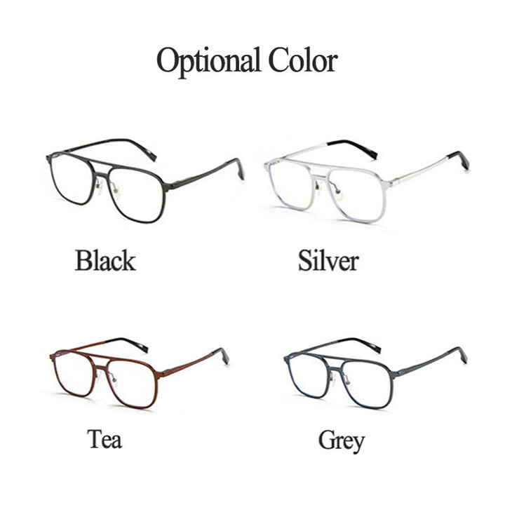 Hotochki Men's Full Rim Square Alloy Frame Eyeglasses 6113 Full Rim Hotochki