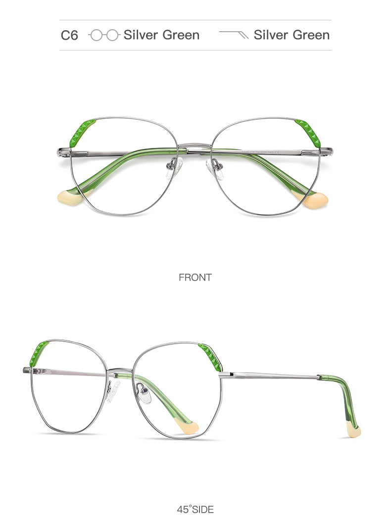 Hotony Women's Full Rim Cat Eye Alloy Frame Eyeglasses 3015 Full Rim Hotony