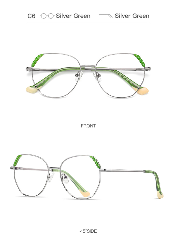 Hotony Women's Full Rim Cat Eye Alloy Frame Eyeglasses 3015 Full Rim Hotony