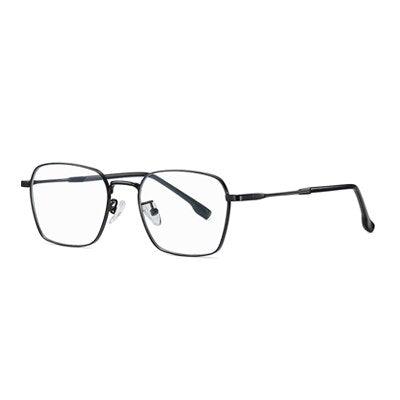 Ralferty Unisex Full Rim Irregular Square Alloy Eyeglasses D220 Full Rim Ralferty C01 Shiny Black
