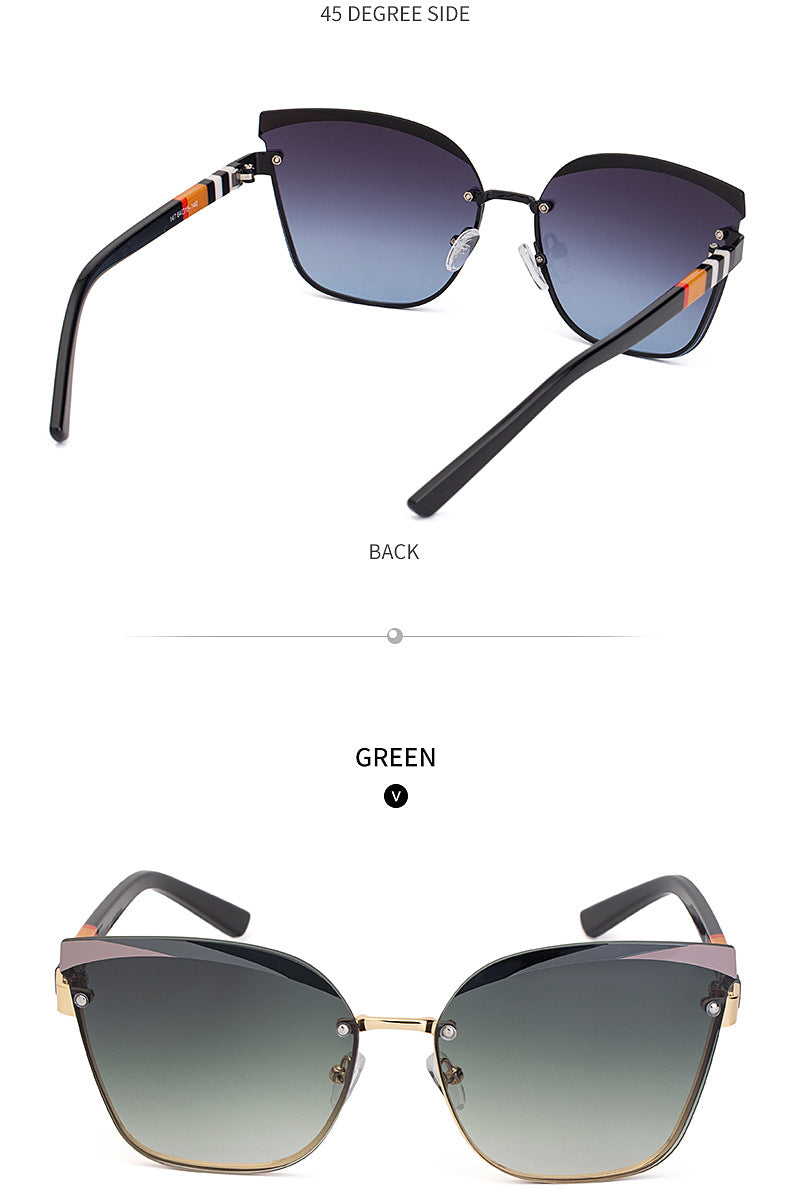 CCspace Women's Rimless Cat Eye Alloy Frame Sunglasses 49123 Sunglasses CCspace Sunglasses