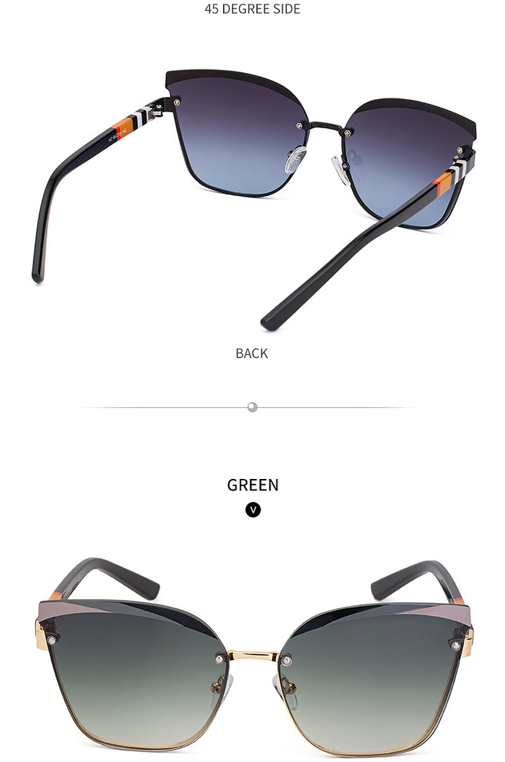 CCspace Women's Rimless Cat Eye Alloy Frame Sunglasses 49123 Sunglasses CCspace Sunglasses