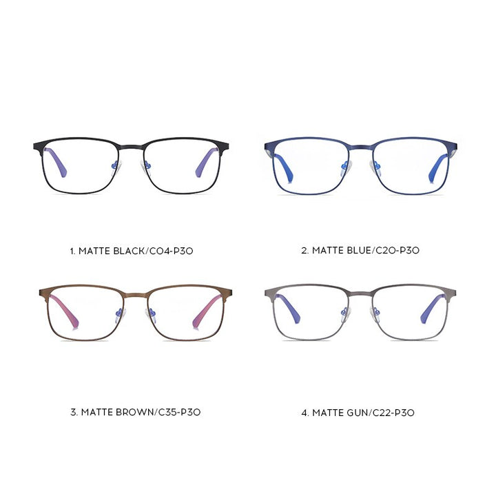 Reven Jate Men's Eyeglasses 2307 Full Rim Alloy Front Flexible Plastic Tr-90 Full Rim Reven Jate