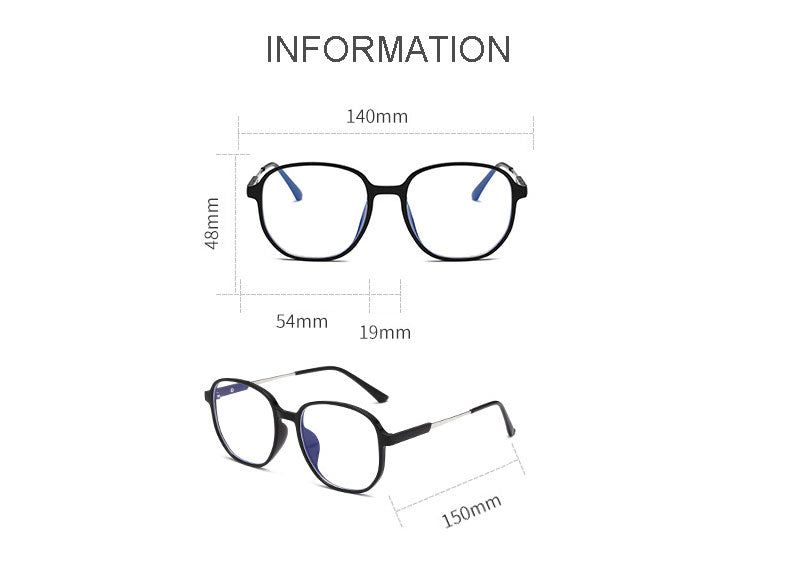 Hotony Unisex Full Rim Polygonal Square TR 90 Resin Frame Eyeglasses 60153 Full Rim Hotony