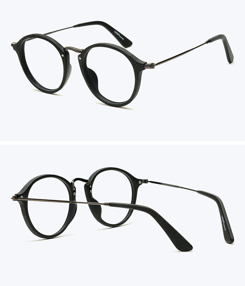 Hdcrafter Unisex Full Rim Round Wood Frame Eyeglasses Rb2447 Full Rim Hdcrafter Eyeglasses