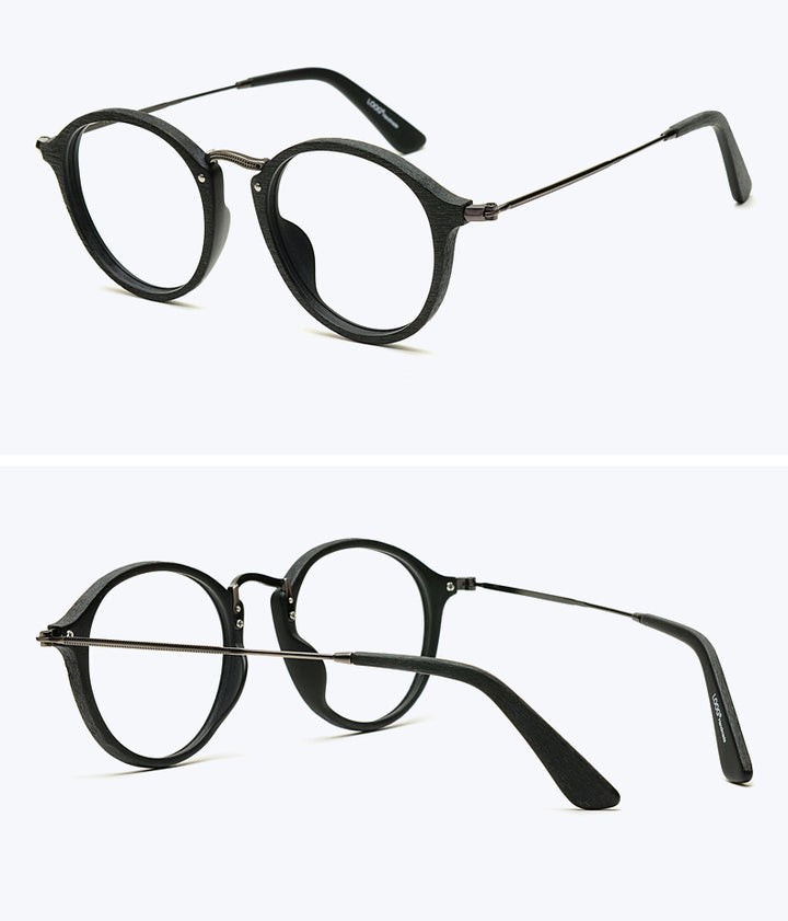 Hdcrafter Unisex Full Rim Round Wood Frame Eyeglasses Rb2447 Full Rim Hdcrafter Eyeglasses