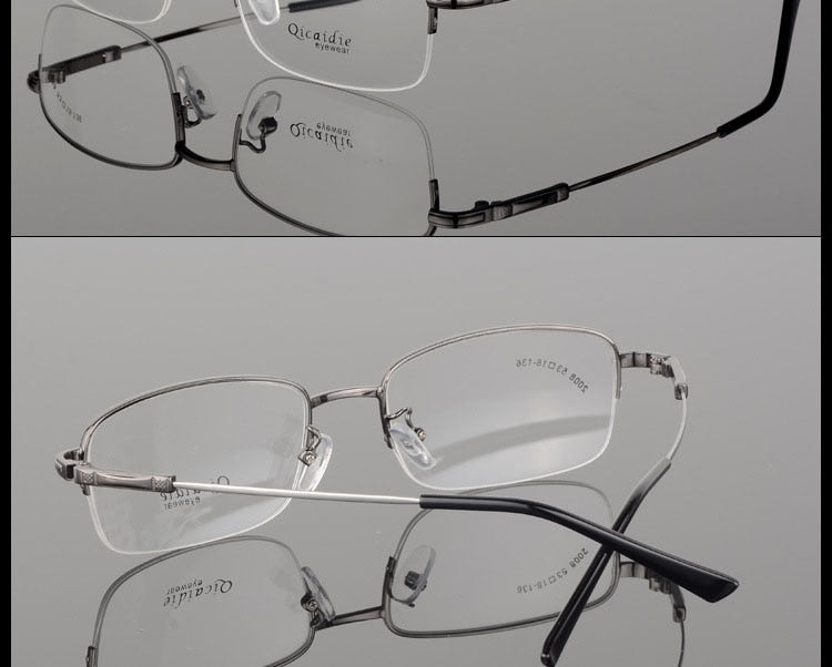Bclear Men's Semi Rim Square Alloy Eyeglasses 2008 Semi Rim Bclear