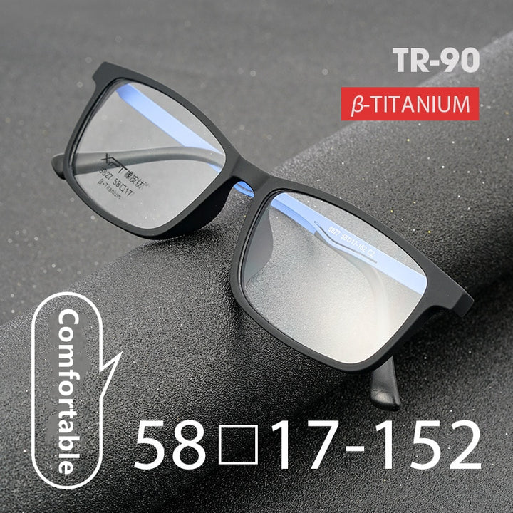 Yimaruili Men's Full Rim Titanium Frame Eyeglasses 9827 Full Rim Yimaruili Eyeglasses