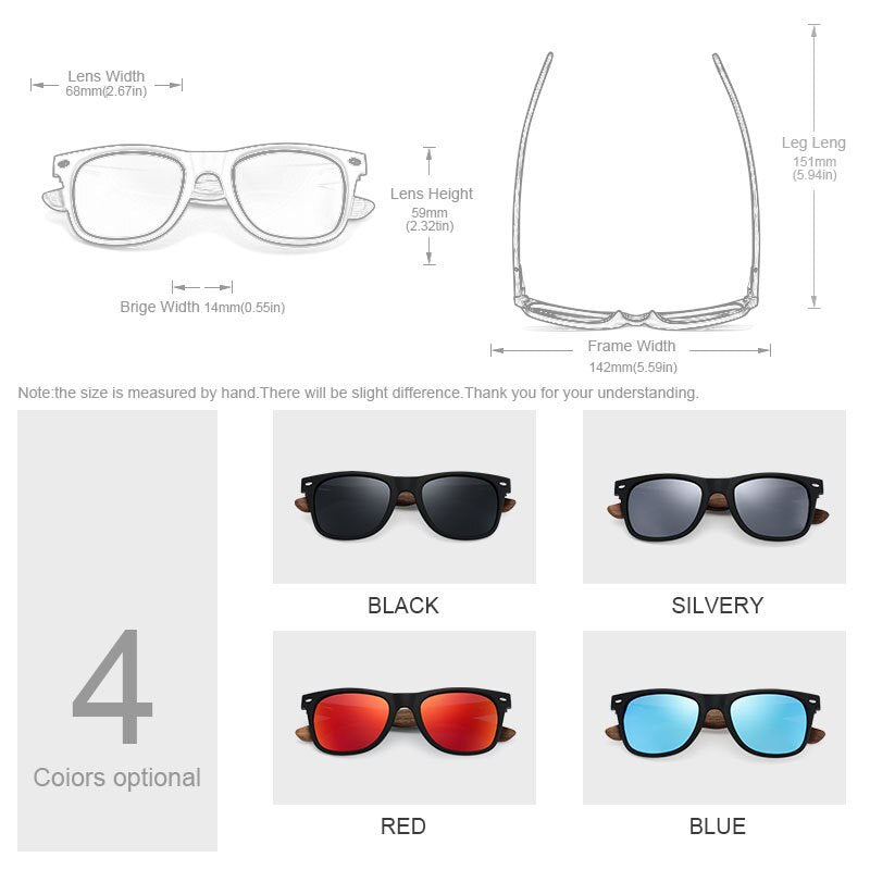Yimaruili Men's Full Rim Wood Resin Frame HD Polarized Sunglasses 8004 Sunglasses Yimaruili Sunglasses