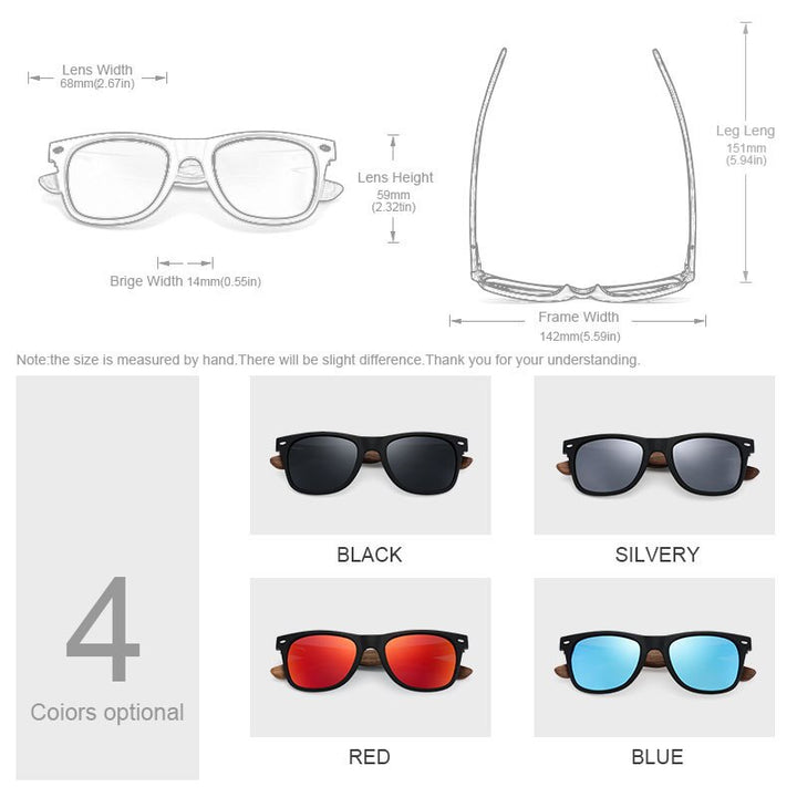 Yimaruili Men's Full Rim Wood Resin Frame HD Polarized Sunglasses 8004 Sunglasses Yimaruili Sunglasses
