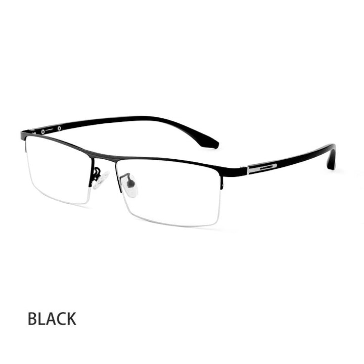 Hotochki Unisex Semi Rim Alloy Frame Eyeglasses P9001 Semi Rim Hotochki black