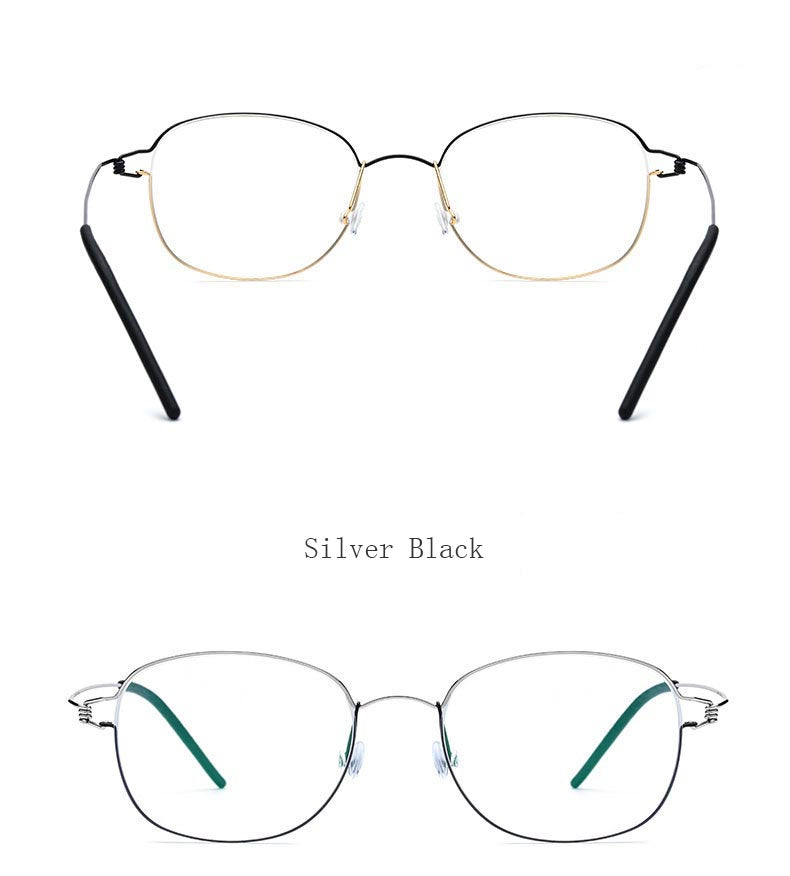 Hdcrafter Unisex Full Rim Round Titanium Screwless Frame Eyeglasses 28618 Full Rim Hdcrafter Eyeglasses