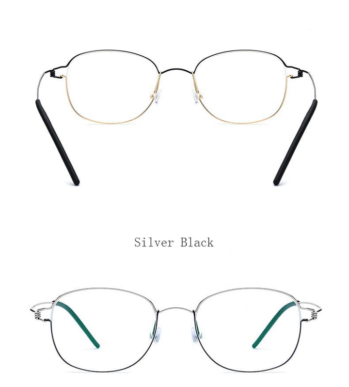 Hdcrafter Unisex Full Rim Round Titanium Screwless Frame Eyeglasses 28618 Full Rim Hdcrafter Eyeglasses