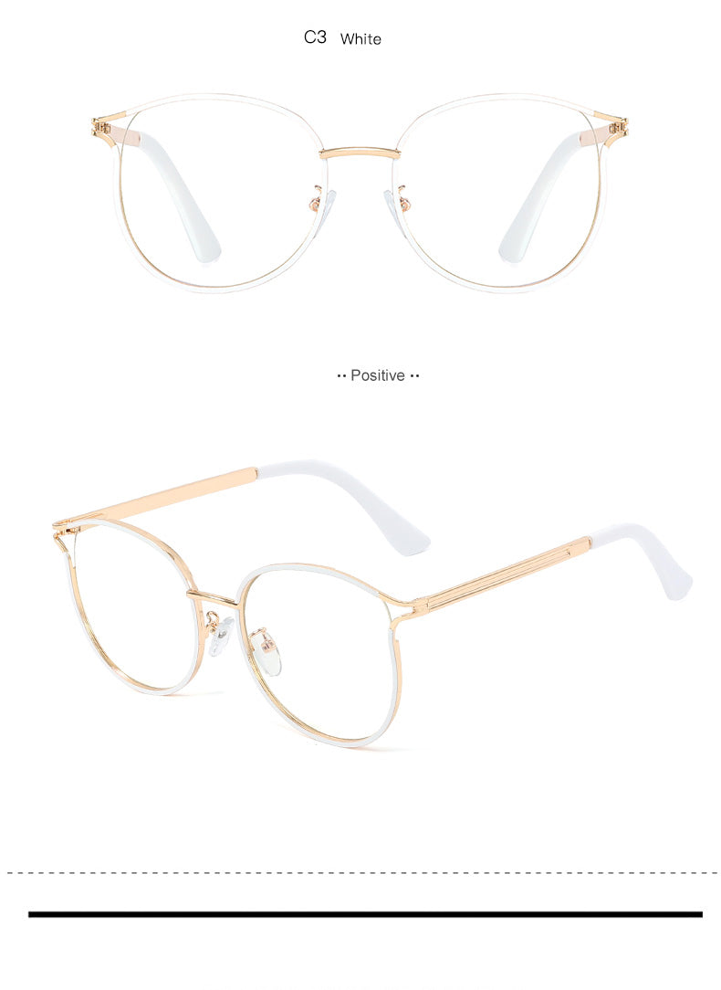 Hotony Women's Full Rim Round Cat Eye TR 90 Alloy Frame Eyeglasses 95785 Full Rim Hotony