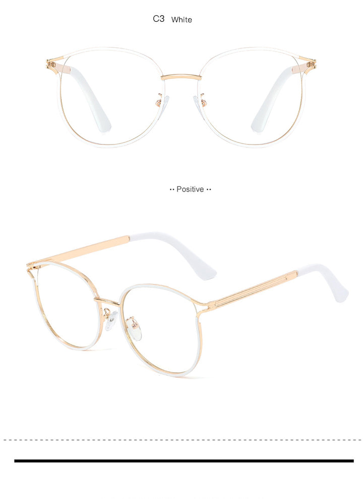 Hotony Women's Full Rim Round Cat Eye TR 90 Alloy Frame Eyeglasses 95785 Full Rim Hotony