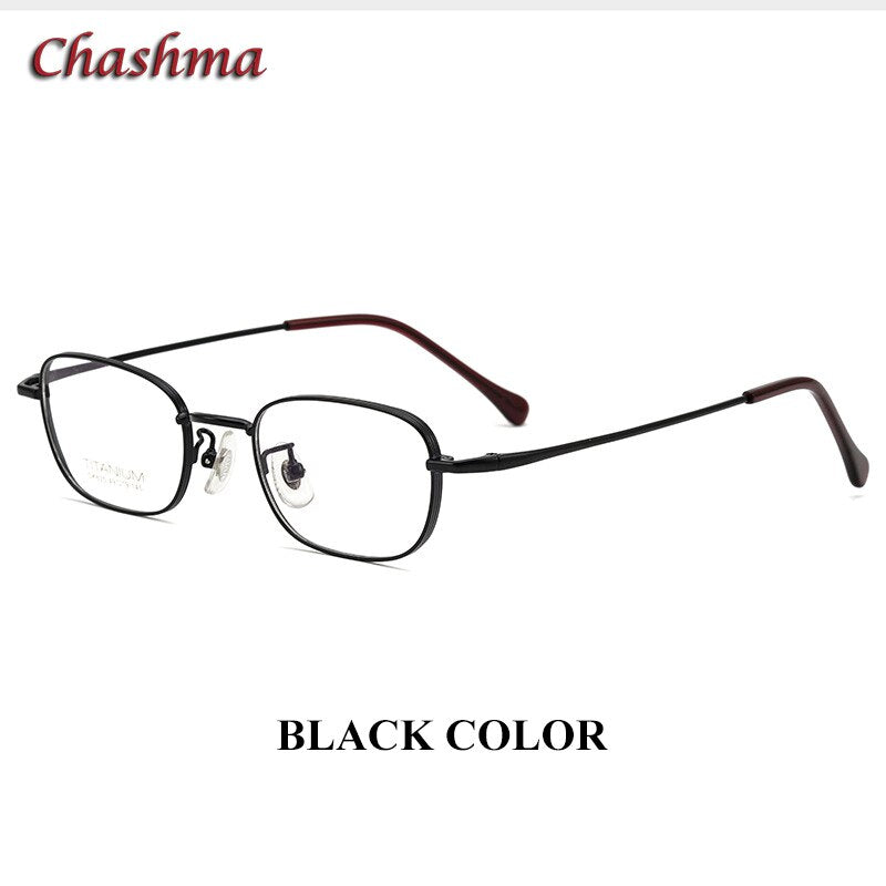 Chashma Ottica Unisex Full Rim Square Titanium Eyeglasses 835 Full Rim Chashma Ottica Black