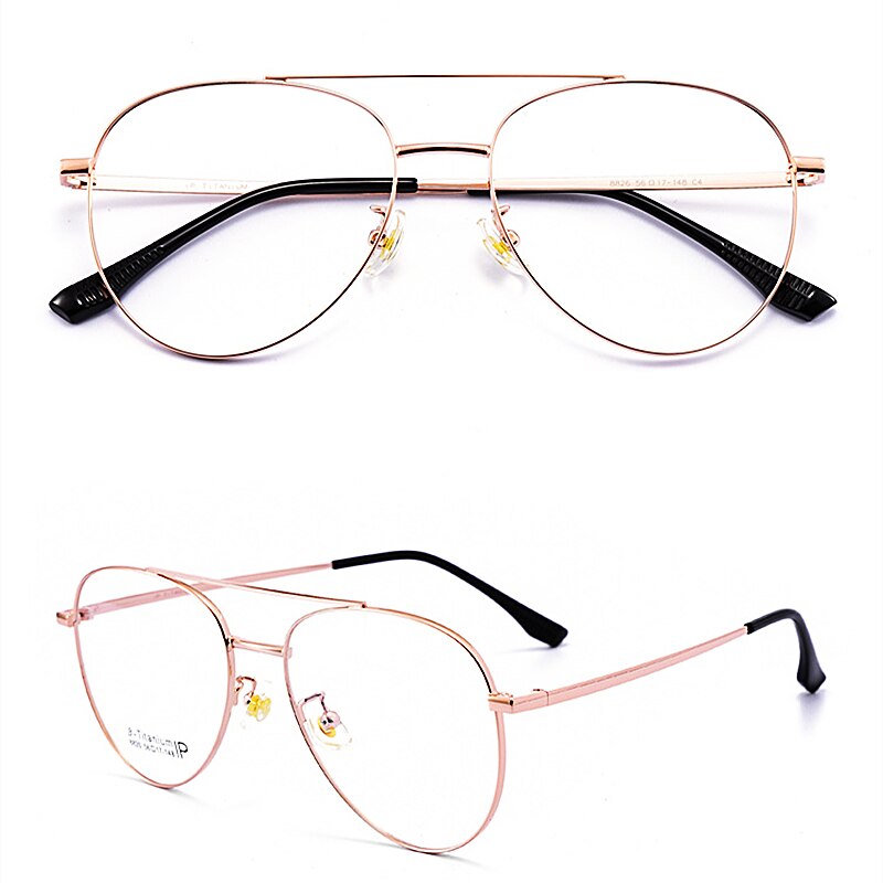 Yimaruili Unisex Full RIm Double Bridge β Titanium Frame Eyeglasses 8826 Full Rim Yimaruili Eyeglasses Rose Gold China
