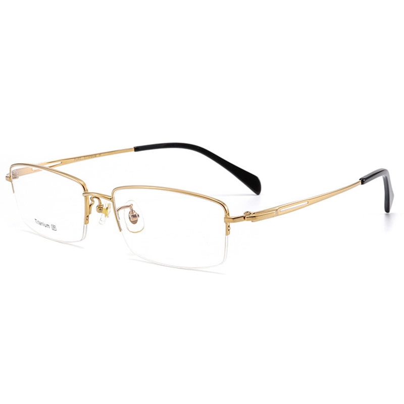 Hotochki Men's Semi Rim Titanium Frame Eyeglasses 8906 Semi Rim Hotochki
