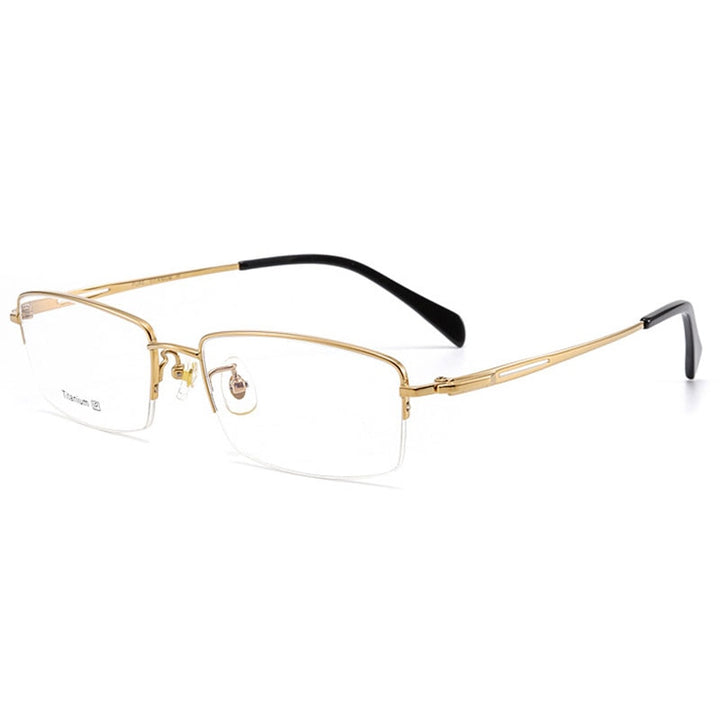 Hotochki Men's Semi Rim Titanium Frame Eyeglasses 8906 Semi Rim Hotochki
